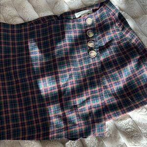 Aeropostale Plaid Skort NWOT - Green and Pink